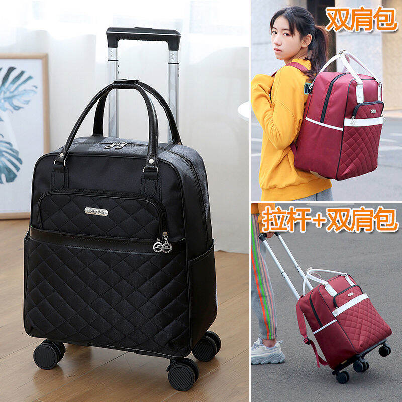 Universal Wheel Backpack Short-Distance Travel Bag Trolley Bag Men's Business Trip Boarding Case Lightweight Luggage Bag Waterproof Travel Bag