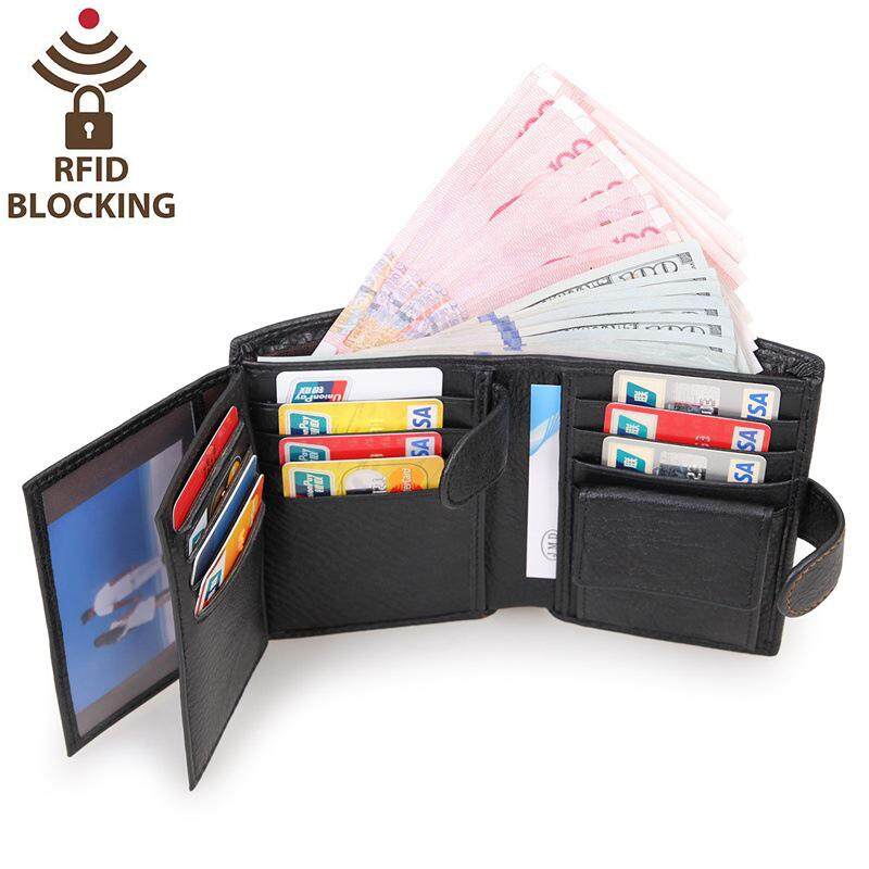 Men’s Wallet RFID Genuine Leather Slim Bifold Wallets For Men by SLGOL-direct