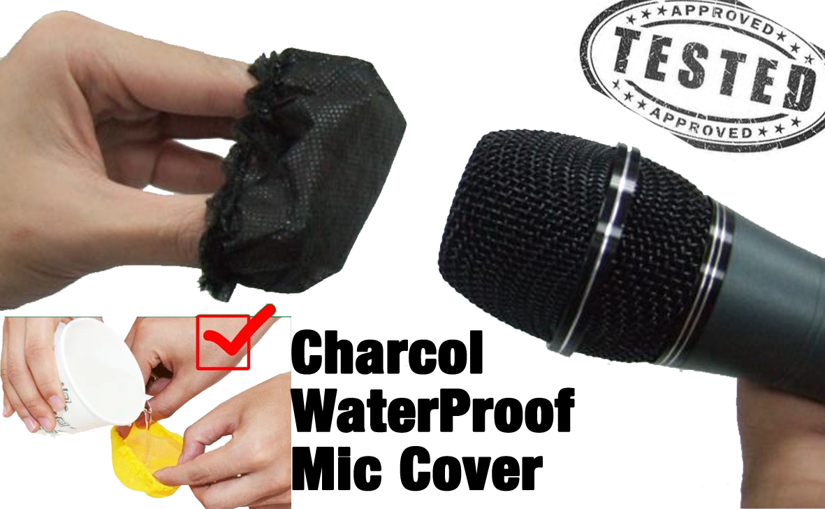 Charcoal Black Disposable Microphone Cover. Pack of 50pcs（25 packs x 2 pcs/ pck) by Thunderstone KTV