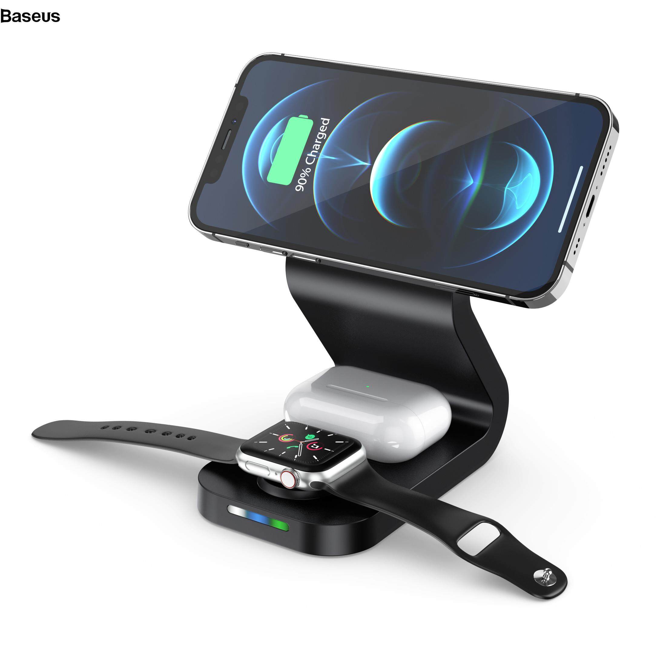 Baseus B16 15W 3-in-1 Qi Magnetic Wireless Charger Desktop Fast Charging Stand Dock for iPhone 12 Series/iWatch/AirPods Pro