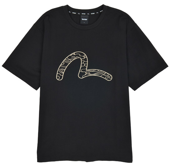 [EVISU KOREA] 100％ Authentic Big Hills Cloud Embroidery loose fit T-shirt