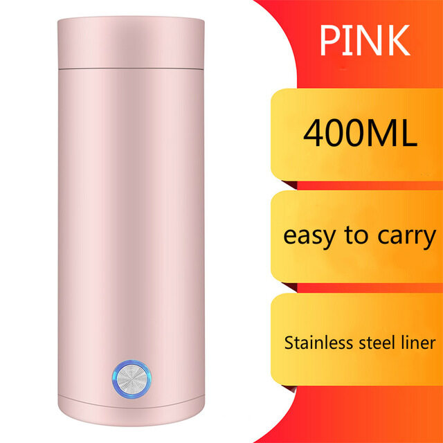 Portable Water Bottle Mini Travel Electric Kettle 300W Water Heating Cup Stainless Steel Thermal Flask Keep Warm Kettle