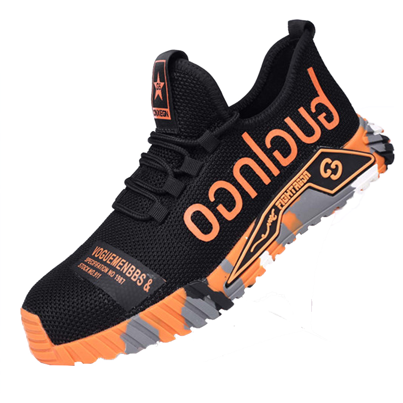 Men's Safety Steel Shoes, Outdoor Sports Breathable Casual Shoes, Puncture-Proof, Comfortable Industrial Shoes