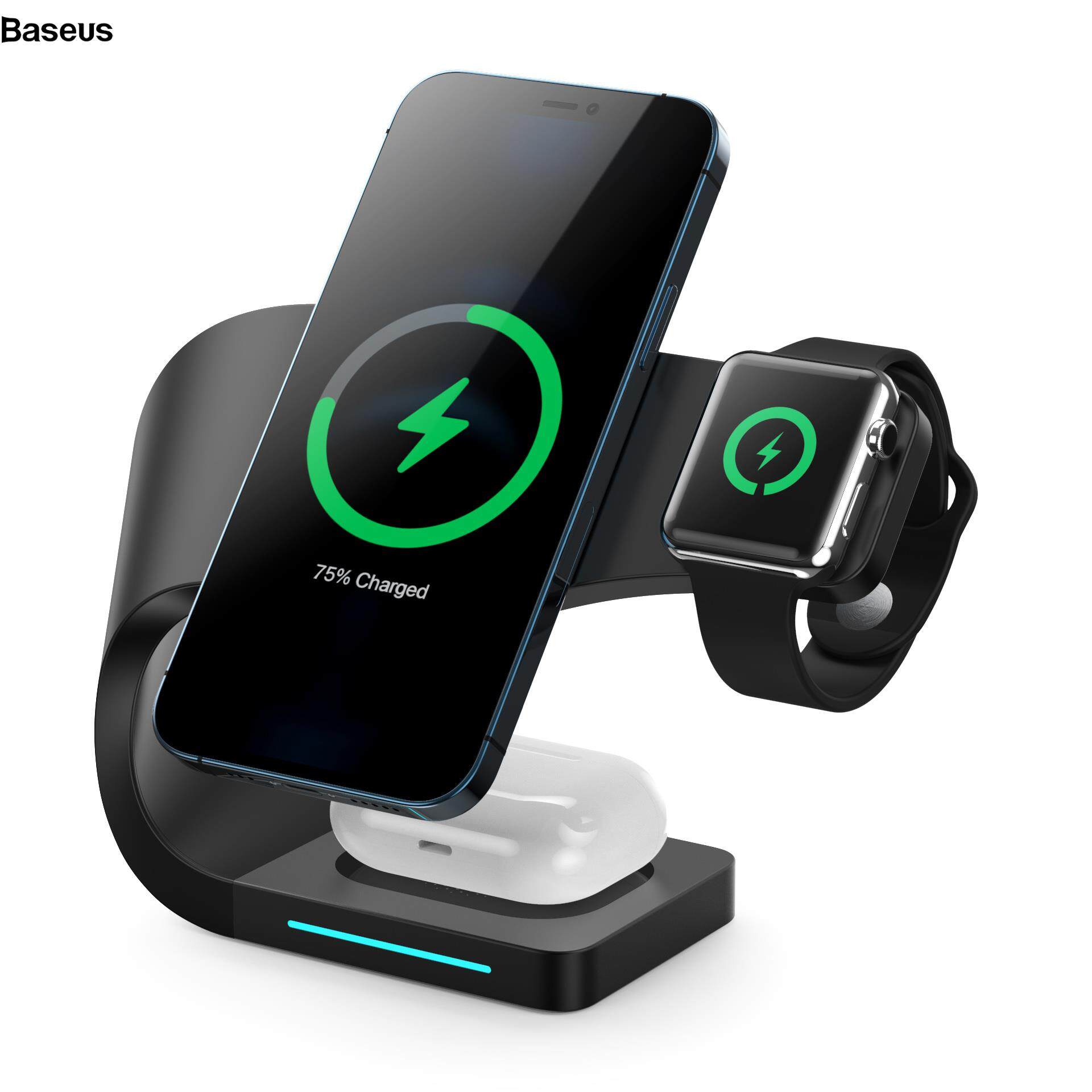 Baseus LFX-178 4 in 1 Multifunctional Magnetic Absorption Wireless Charger for iPhone 12 Series/iwatch/AirPods