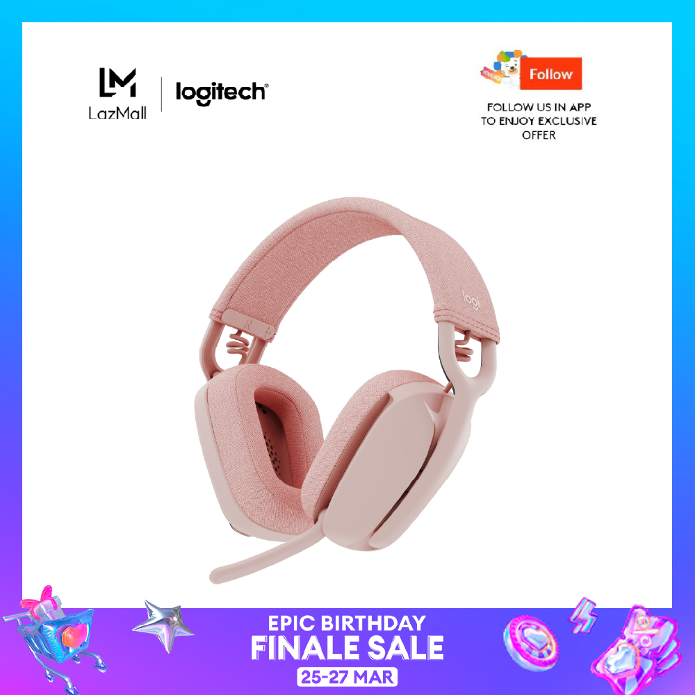 Logitech Zone Vibe 100 Wireless Headphones with Noise-Cancelling Microphone, Bluetooth, USB-A Receiver; Works with Zoom, Google Voice, Google Meet, Mac/PC