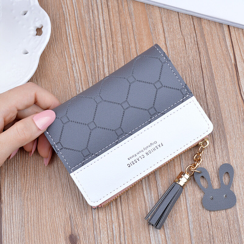 QuXis New Ladies Wallet Short Ladies Coin Purse Fashion Ladies Wallet Card Holder Small Ladies Wallet Ladies Buckle Mini Clutch For Girls