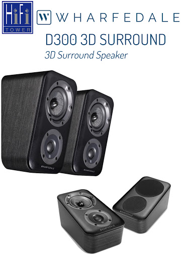 WHARFEDALE D300 3D SURROUND SPEAKER (BLACK) 3 YEARS WARRANTY, LOUDSPEAKER, SPEAKER, CINEMA, AV, DTS, ATMOS, DOLBY, THEATRE