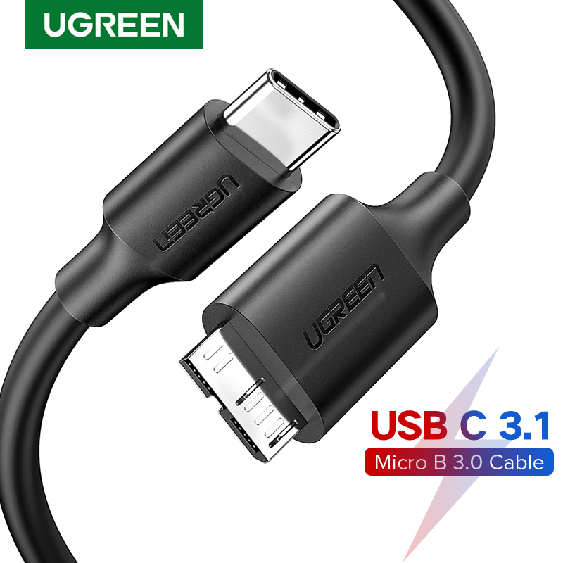 UGREEN 1 Meter USB Type C to Micro USB 3.0,Fast Data Transfer & Charge Sync, Compatible with Western Seagate Toshiba Canvio, Galaxy S5 Note 3,Realme C15