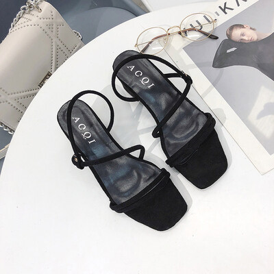 Women Plus Size All-match Block Heel Fashion Strap Sandals