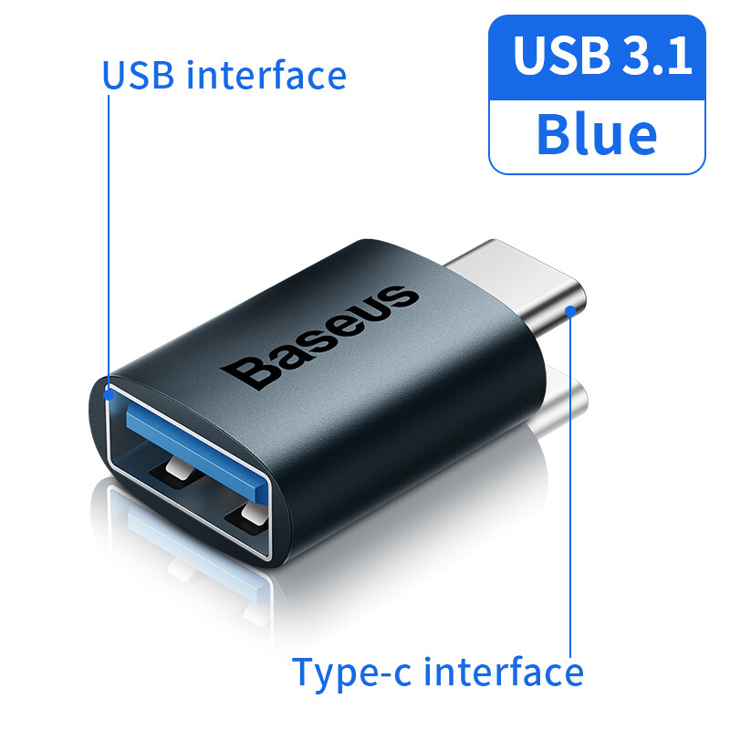 Baseus USB 3.1 OTG Adapter Type C Male to USB A Converter 10 Gbps Data USBC Female For Macbook Samsung Xiaomi Huawei Connector