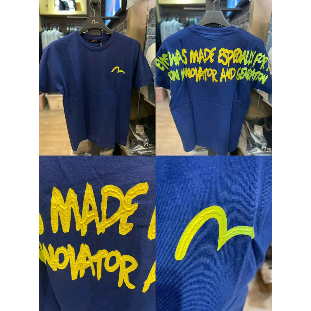 EVISU Drop Shoulder Fit Back Gradation T shirt