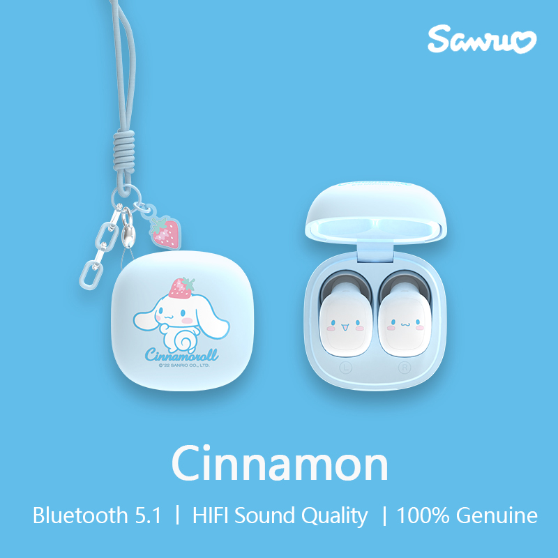 Sanrio S10 TWS Cute Bluetooth Earphone Mini Wireless Earbuds HIFI Sound Sanrio Series With lanyard Bluetooth5.1 Waterproof Sweatproof Long Battery Life Free Cinnamoroll Melody Pochacco Kuromi Lanyard