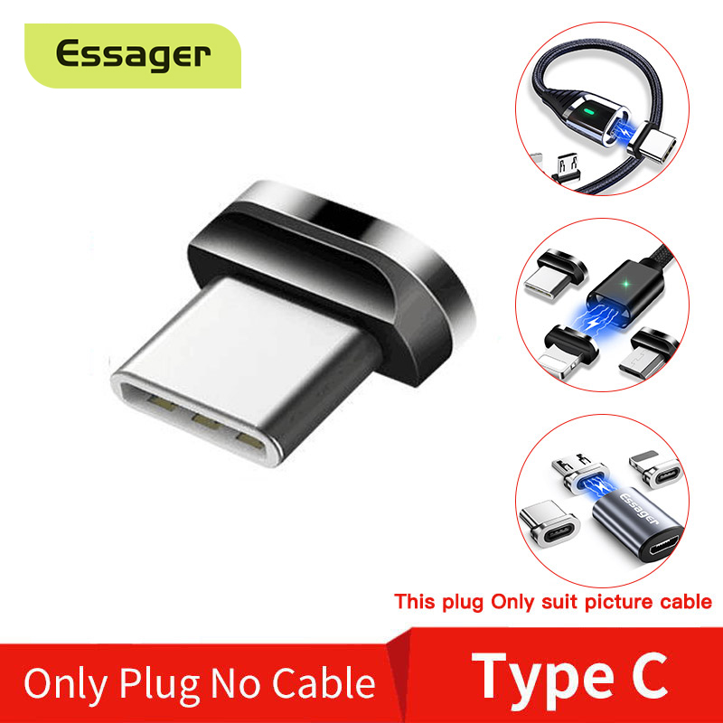 Essager Magnetic Square Plug No cable - Micro USB Plug / Type C Plug / Compatible with Iphone Plug (Only Plug )