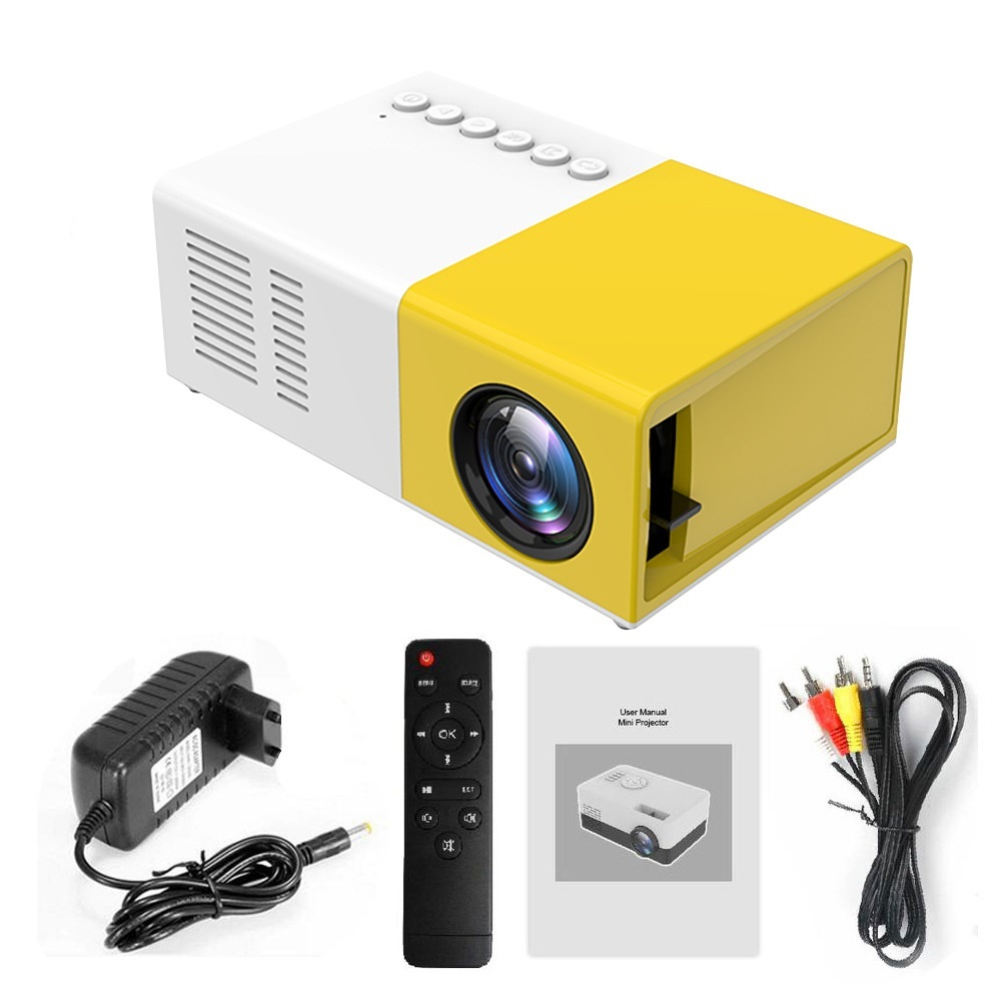 J9 Pro Mini Projector LED Home Media Player Audio Portable Proyectors 480x360 Pixels Supports 1080P HDMI USB Video Beamer【AOXY】