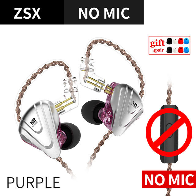 KZ ZSX Terminator 5BA+1DD 12 Unit Hybrid In-ear Earphones HIFI Metal Headset Music Sport KZ ZS10 PRO AS12 AS16 ZSN PRO C12 DM7