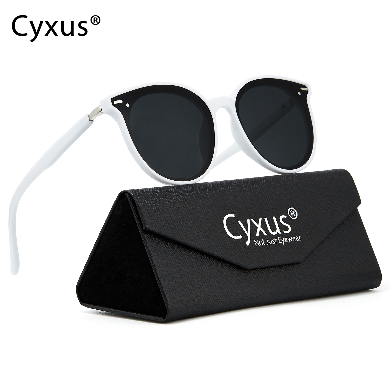 Cyxus Polarized Sunglasses For Women Anti Glare Reflection UV400  Fashion Sun Eyewear Clear Vision Round Frame Outdoor Driving Cycling Eyeglasses  1945