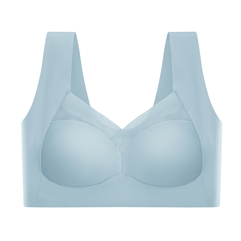 Maniyun Seamless Latex Bra Women Summer Comfort Ice Silk Non-wired Full Cup Bra Sexy Mesh Push Up Sleeping Bra