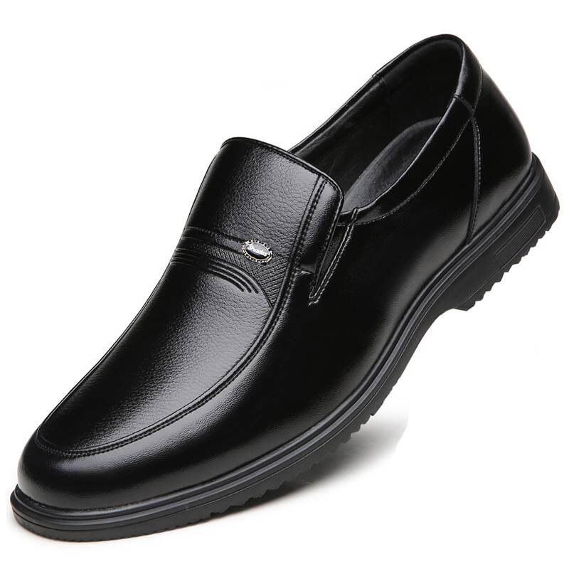 Leather Shoes Men's Summer Genuine Leather Men's Business Formal Wear Middle-Aged and Elderly Dad Shoes Casual Soft Bottom Hollow Breathable Breathable Shoes