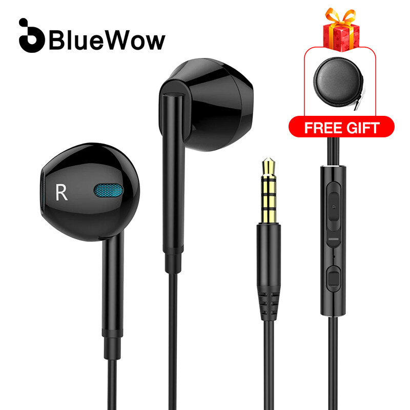 [Deep Bass] BlueWow M15 Noise Cancelling Headphones Earphones Wired Earbuds Noise Cancelling HIFI  Wired Subwoofer Headset with HD Microphone