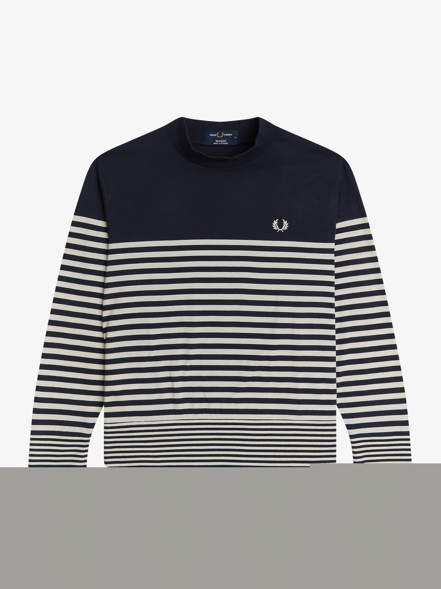 Fred Perry M2814 Stripe Turtleneck Top (Navy)