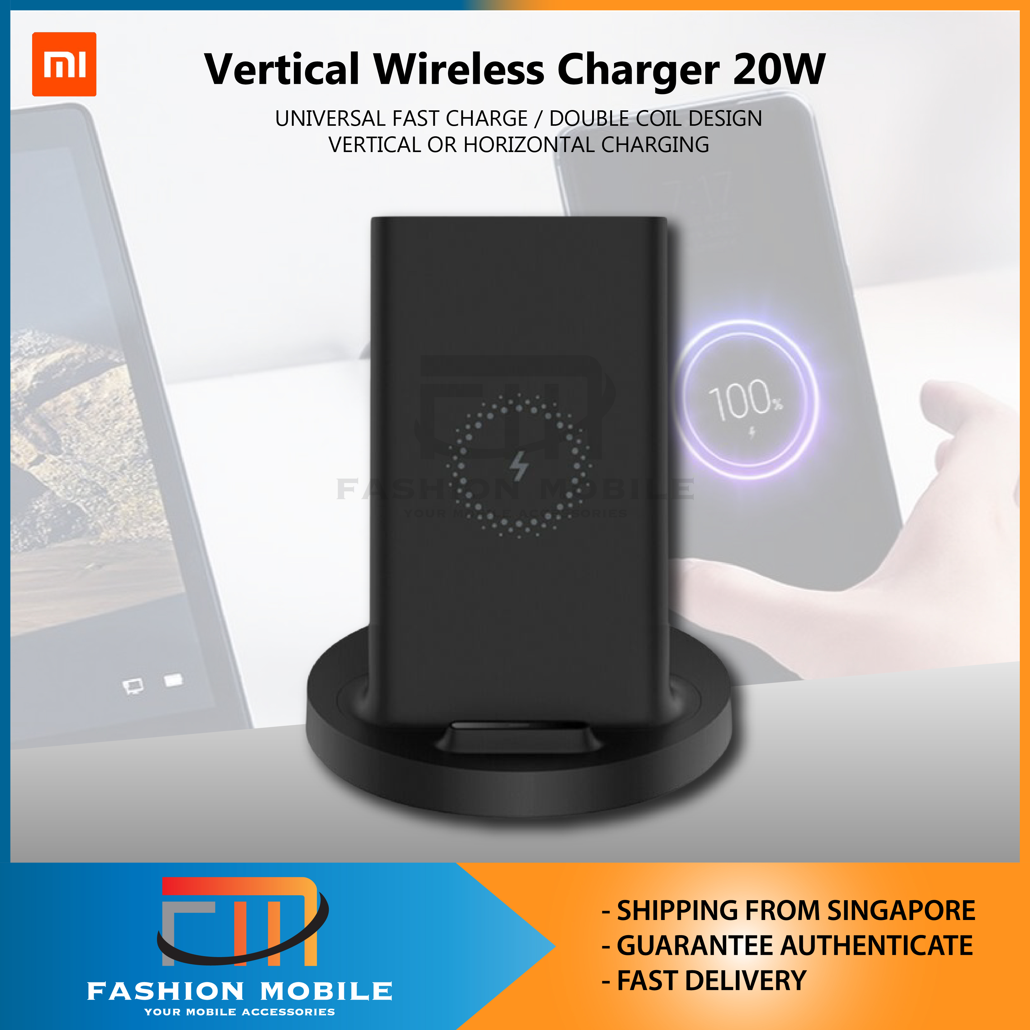 Xiaomi Mi 20W Vertical Wireless Charging Stand 20W Vertical Flash Charging with Safe Stand Horizontal