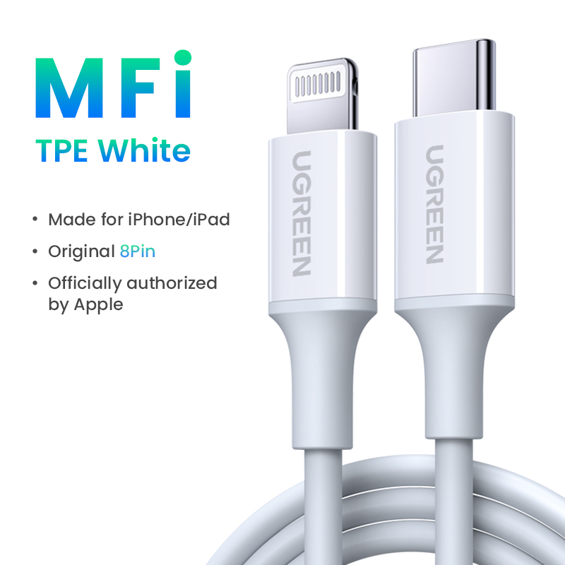 UGREEN PD 20W USB C to Lightning Cable - MFi Certified iPhone Charging Type-C Cable Compatible with iPhone iPhone 14 13 Pro Max iPhone 14 Plus iPhone 12 11 Pro Max /X/XR/XS/8 Series, iPad 9, AirPods P